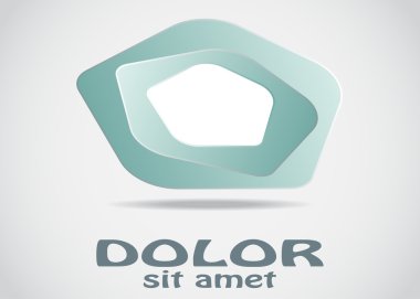 o deliği taştan, 3d logo tasarım şablonu, pentagon vect soyut