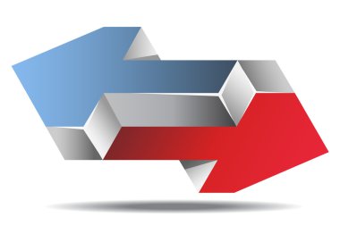 Impossible Arrows Logo Icon Sign Illustration.