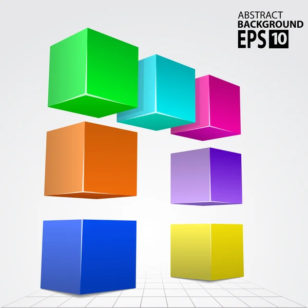 3D Colorful Cube Arc, Abstract Illustration Background. — ストック写真