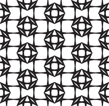 Diamonds, Black and White Abstract Geometric Seamless Pat