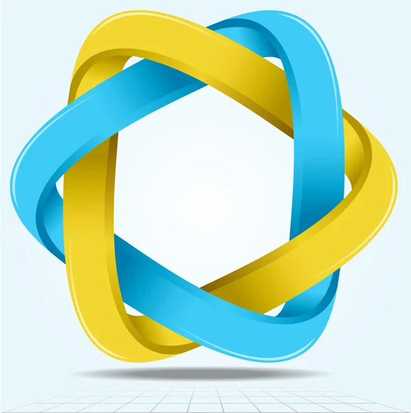 Infinite Ribbon Star, Two Looped Triangle Shape Icon Ill — ストック写真