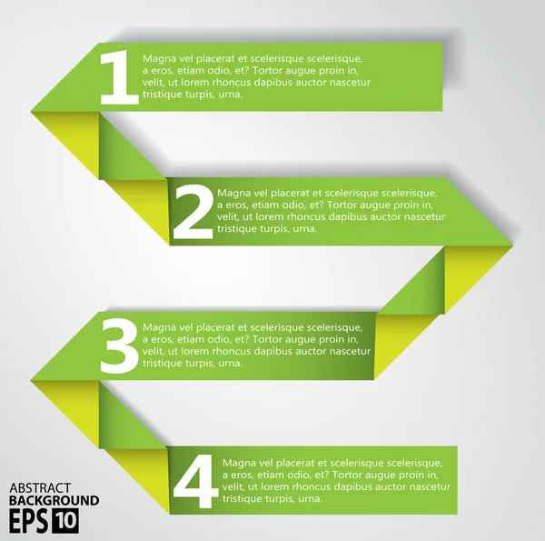 Green Origami Style Folded Paper Banner Background.