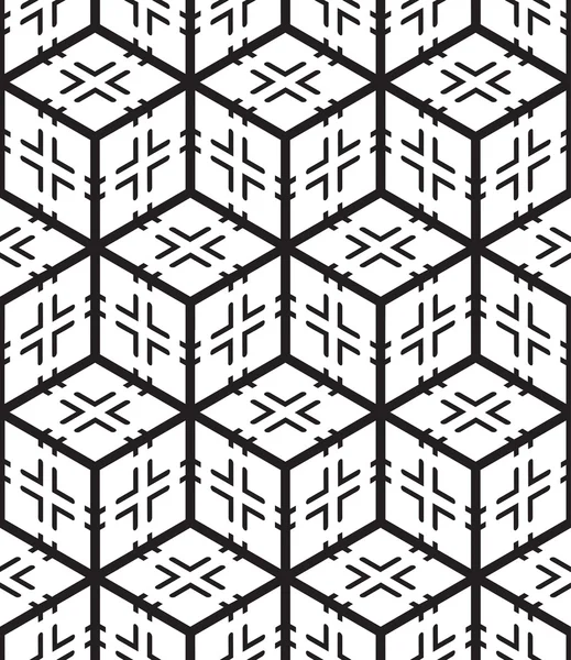3D Cubes and Crosses Shape Abstract Seamless Pattern Back — 图库照片