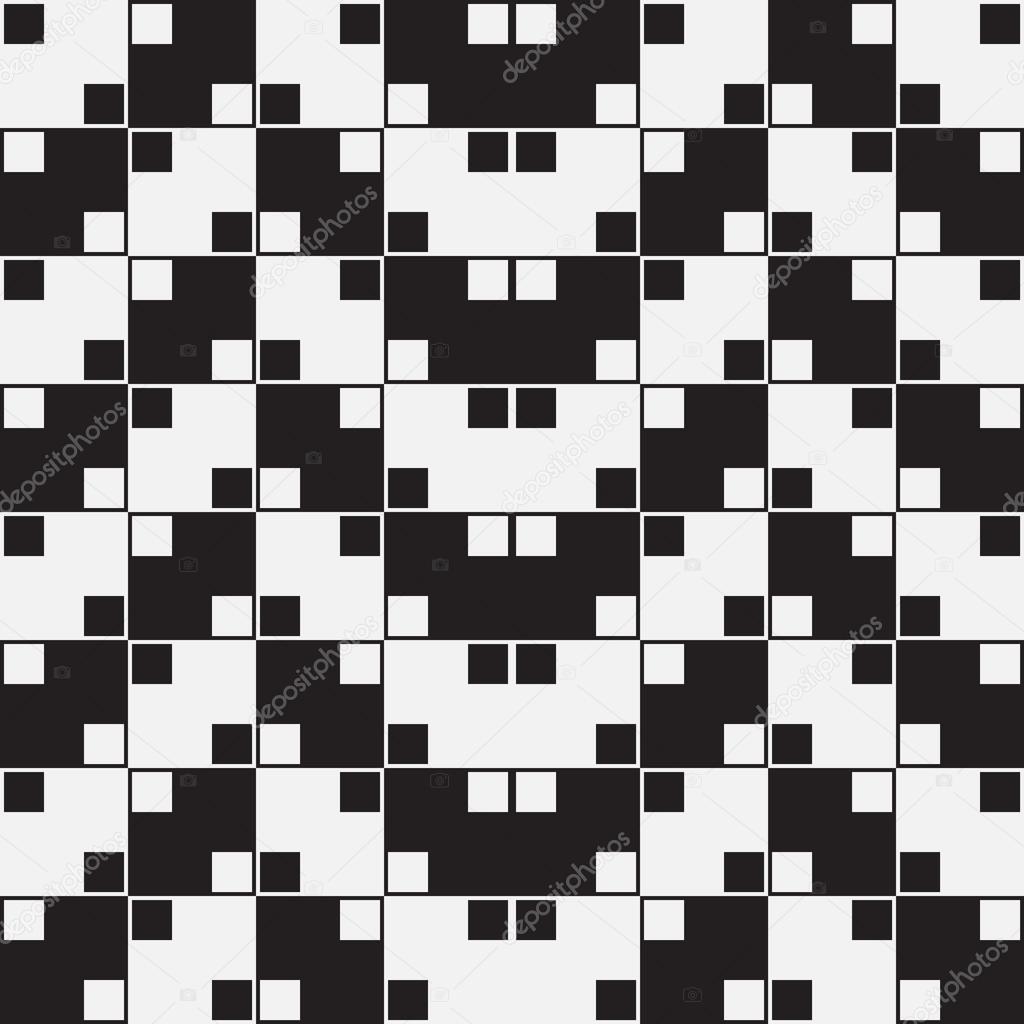 Herringbone Weave, Black and White Optical Illusion Seam