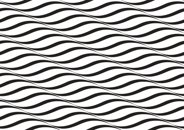 Horizontal Waves, Black and White Optical Illusion Seaml — Stock Photo, Image