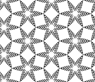 yarı ton siyah ve beyaz soyut geometrik vektör seamles yıldız