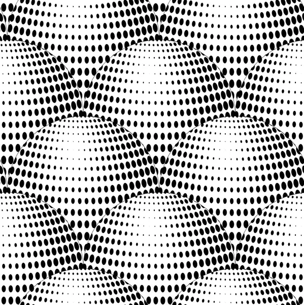 Space Eggs 3D Halftone Black and White Abstract Stars Geometric — Stock Vector