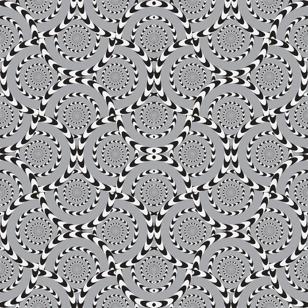 Ilusión óptica, fondo de patrón sin costura vectorial, círculos Ro — Vector de stock