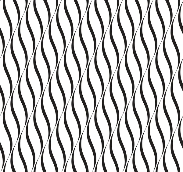 Vertical Waves, Black and White Optical Illusion, Vector Seamles