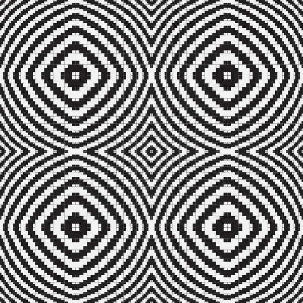 Ilusão óptica em preto e branco, padrão sem costura vetorial Backgr —  Vetores de Stock