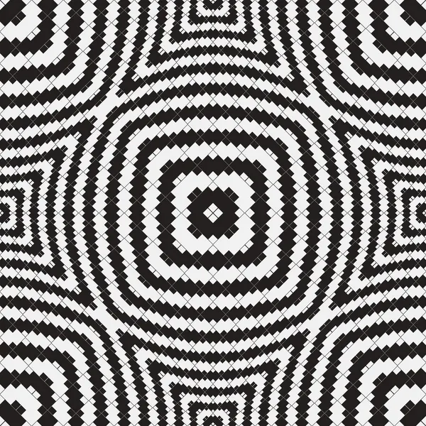 Ilusão óptica em preto e branco, padrão sem costura vetorial Backgr — Vetor de Stock