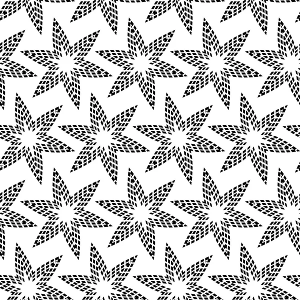 半色调黑色和白色抽象星星几何矢量无缝钢管 — 图库矢量图片