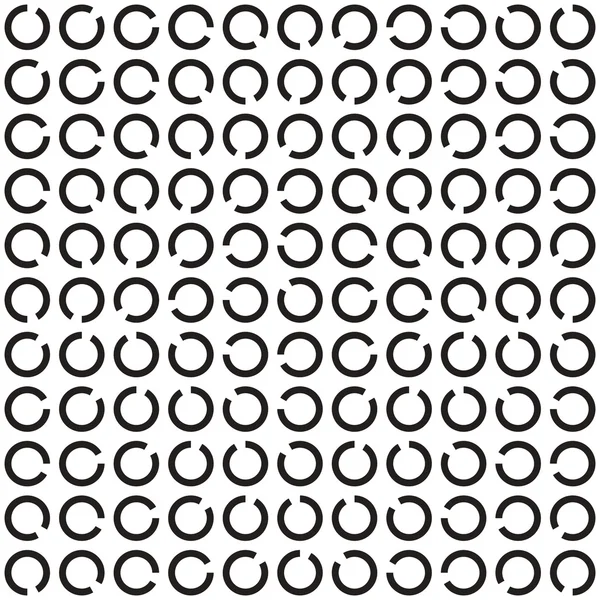 Anelli rotanti, bianco e nero illusione ottica, cuciture vettoriali — Vettoriale Stock