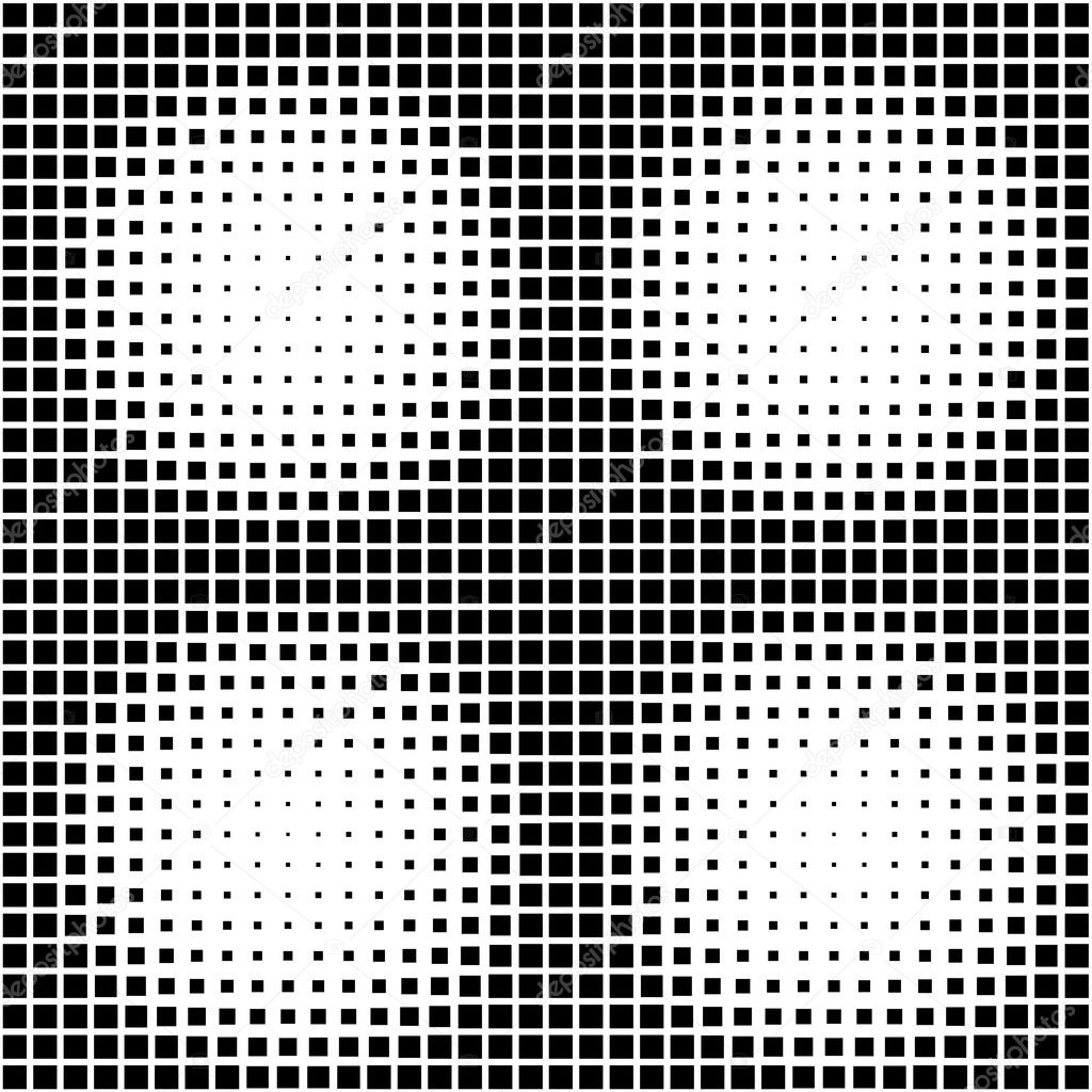 Halftone Black and White Abstract Geometric Vector Seamless Patt
