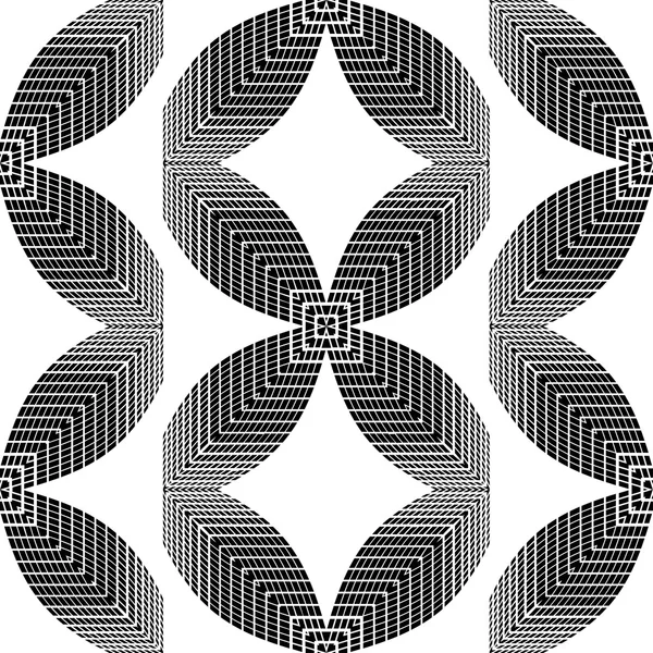 Halftone Black and White Abstract Geometric Vector Seamless Patt — Stock Vector