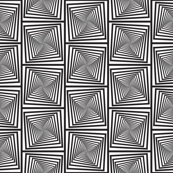 Black and White Optical Illusion, Vector Seamless Pattern Backgr — Stock Vector