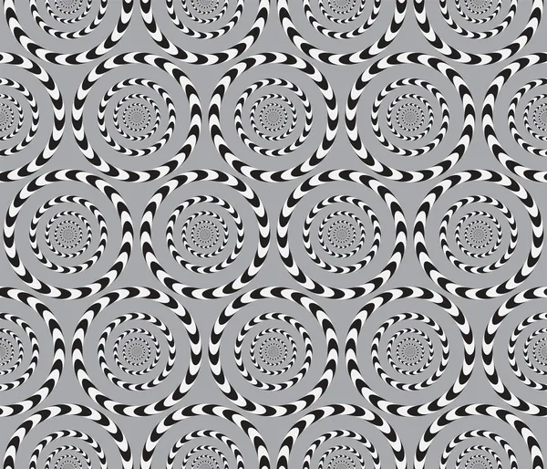 Optical Illusion, Vector Seamless Pattern Background, Circles Ro — Stock Vector