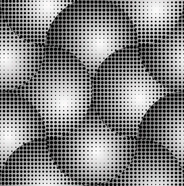 Crossed Circles 3D Halftone Black and White Abstract Stars Geome — Stock Vector