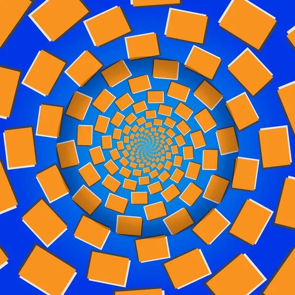 Rotating Blocks, Optical Illusion, Vector Illustration Pattern B — Stock Vector