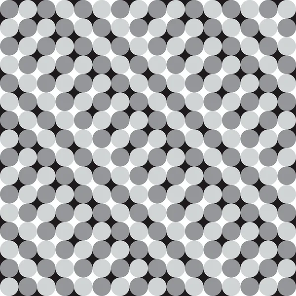 Waving Circles, Black and White Optical Illusion, Vector Seamles — Stock Vector
