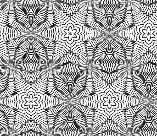 Siyah ve beyaz op sanat tasarımı, vektör sorunsuz desen backgroun — Stok Vektör