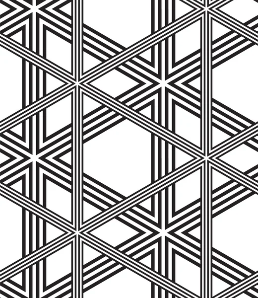 Schwarz-weißer Vektor nahtloser Musterhintergrund, nur Linien. — Stockvektor