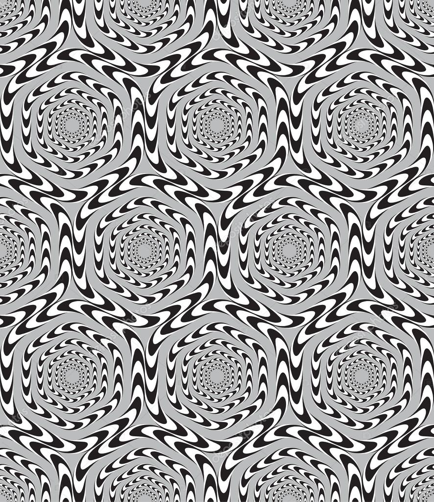 Optical Illusion, Vector Seamless Pattern Background, Hexagons M