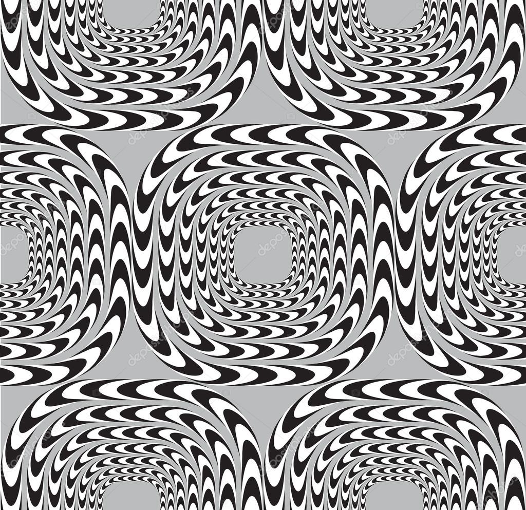 Optical Illusion, Vector Seamless Pattern Background, Squares Mo