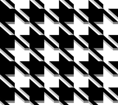3D houndstooth örgü, siyah ve beyaz