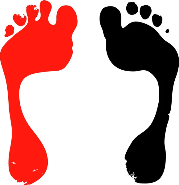 Due impronte di piedi — Vettoriale Stock
