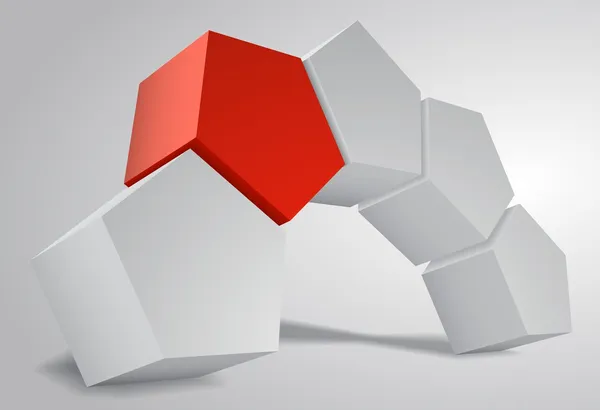 3D pentaprizma pentagonal prizma Infographic öğesi