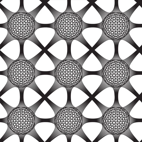 Globes sphériques, abstrait noir et blanc — Image vectorielle