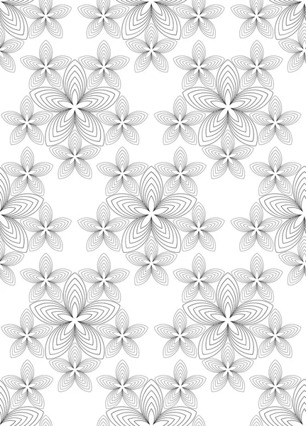 Flores, preto e branco abstrato — Vetor de Stock
