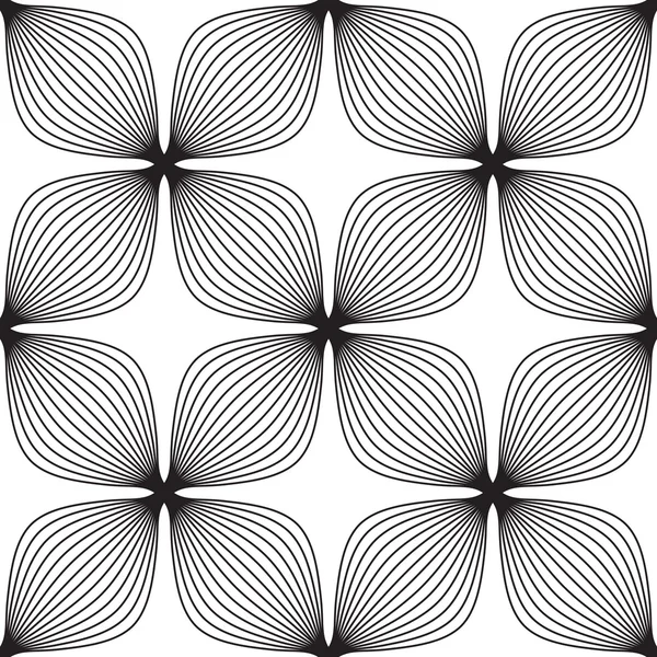 Flowers, black and white abstract geometric — Stock Vector