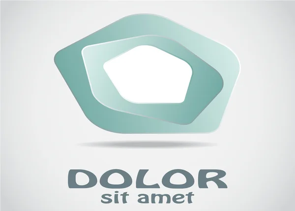 Modelo de design de logotipo 3D abstrato —  Vetores de Stock