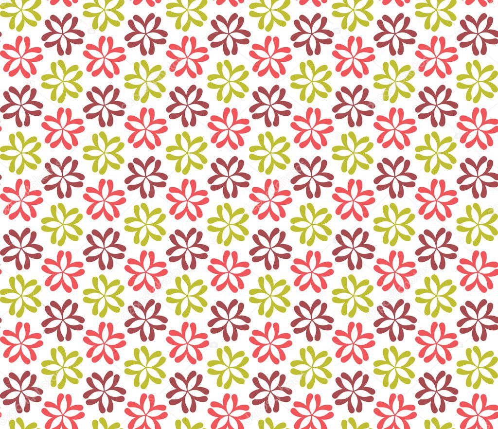 Flowers, Abstract Seamless Pattern Background.