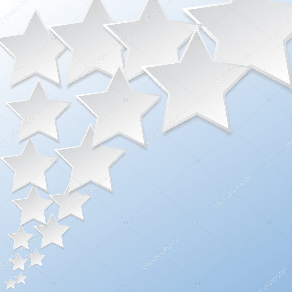 Abstract flying star shaped notes