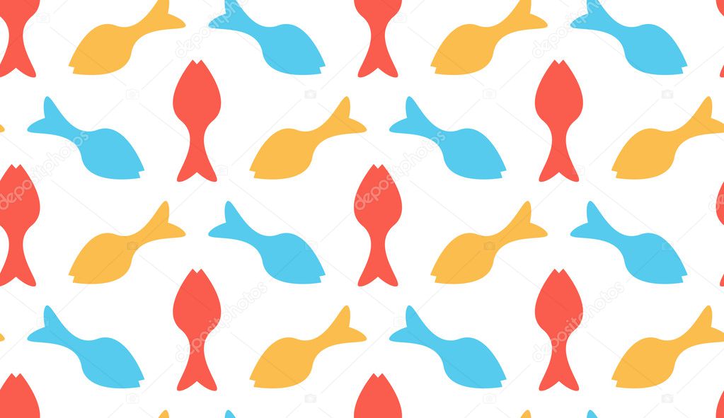 Fishes vector seamless pattern