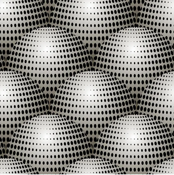 Espaço Ovos 3D Halftone preto e branco abstrato — Vetor de Stock