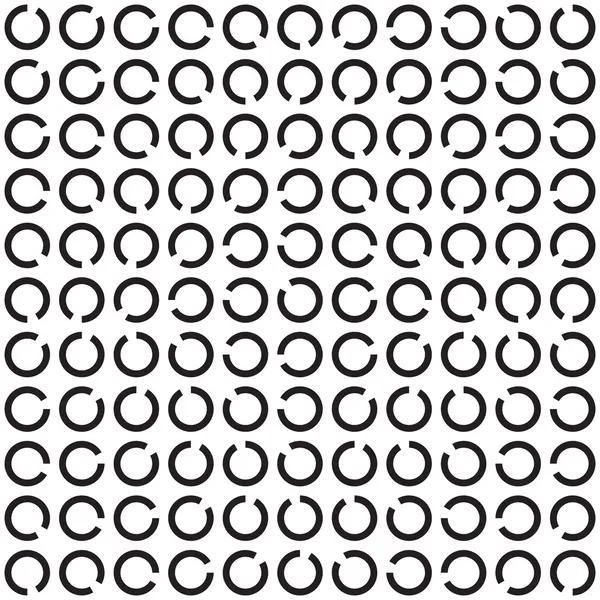Anillos giratorios, ilusión óptica en blanco y negro — Vector de stock
