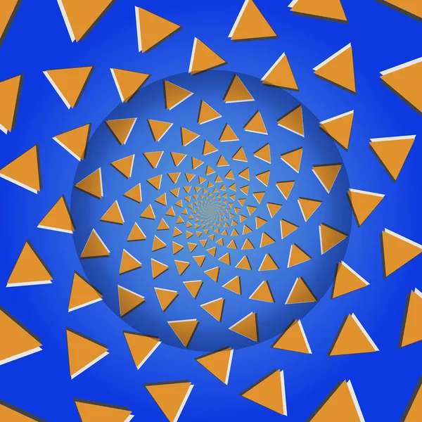 Вращающиеся треугольники, оптическая иллюзия — стоковый вектор