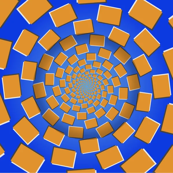 Вращающиеся блоки, оптическая иллюзия — стоковый вектор