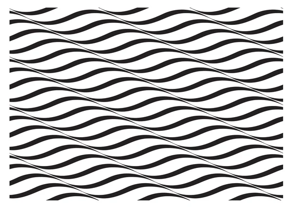 Vertical Waves, Black and White Optical Illusion — Stock Vector