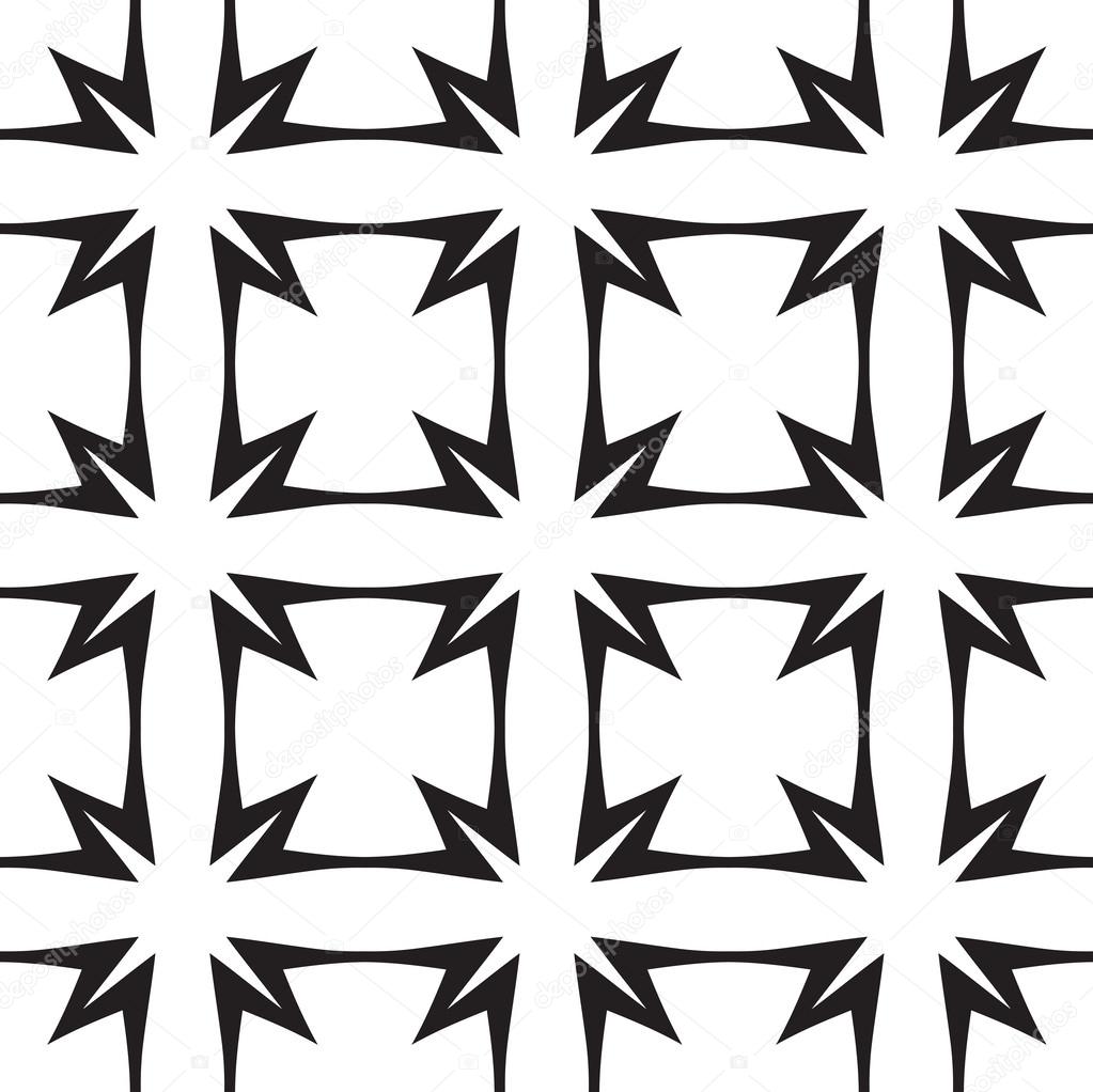 Stars and Crosses, Black and White Abstract