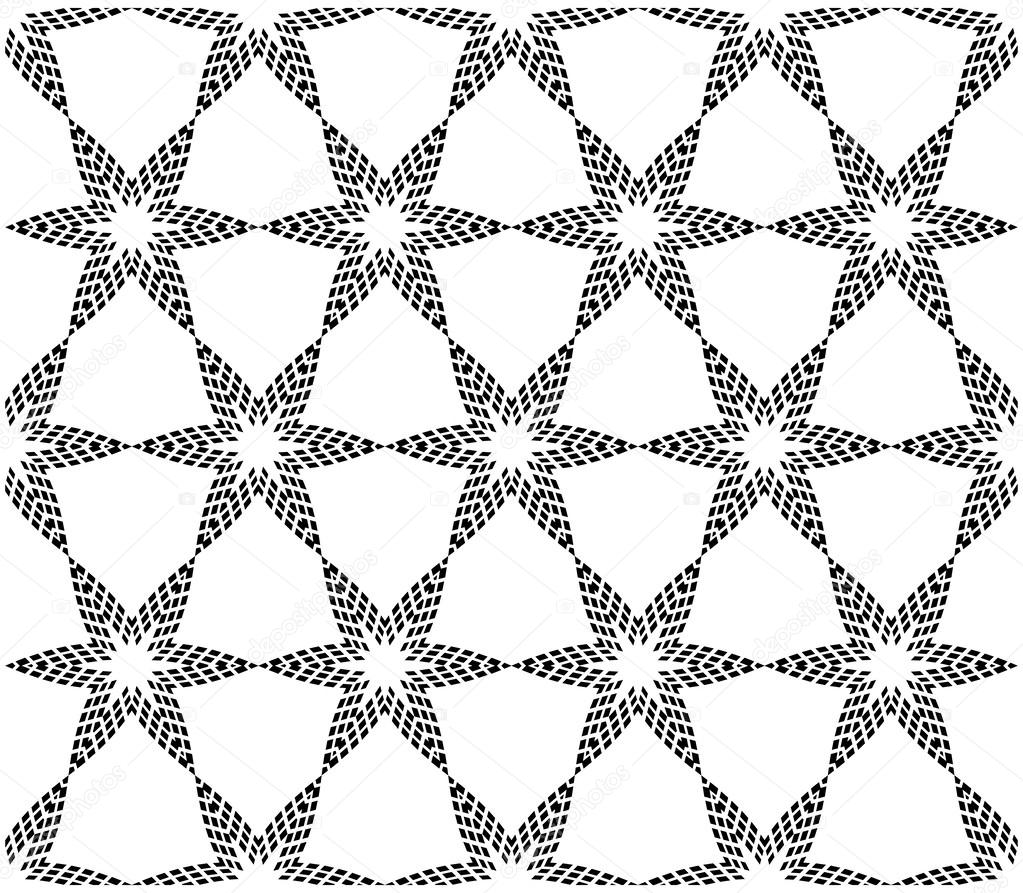 Halftone Black and White Abstract Stars