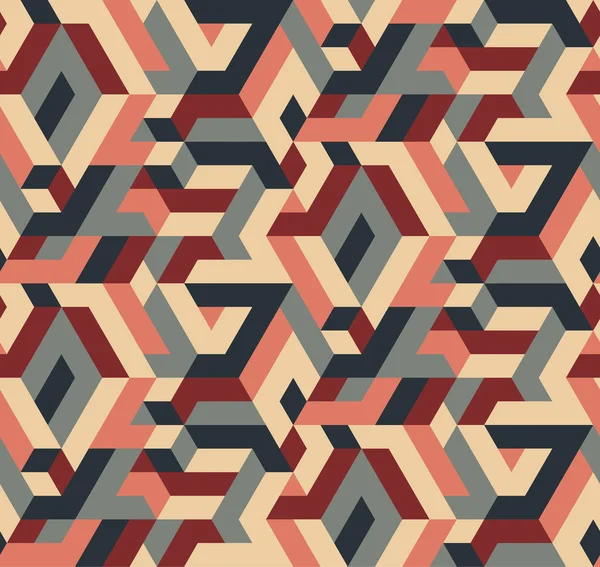 Patrón geométrico sin costura vectorial abstracto, colores vintage — Vector de stock