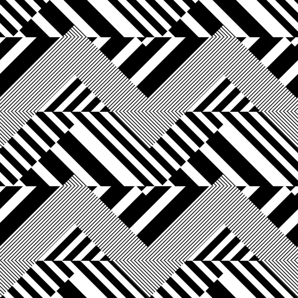 Vector geométrico texturizado a rayas abstracto patrón sin costura — Vector de stock