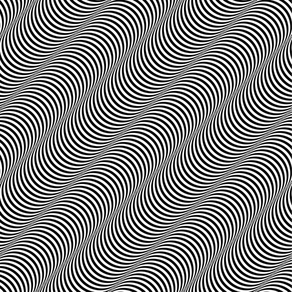 Diseño de Op Art en Blanco y Negro, Rayas Aparece a Inclinación, Vector S — Archivo Imágenes Vectoriales