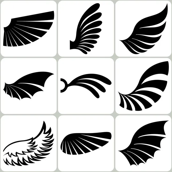 Wings instellen, vector designelementen — Stockvector