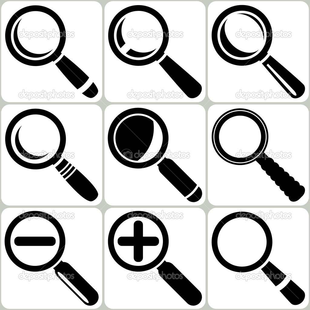 Vector Magnifier Glass Search Find Lupe Zoom Icons
